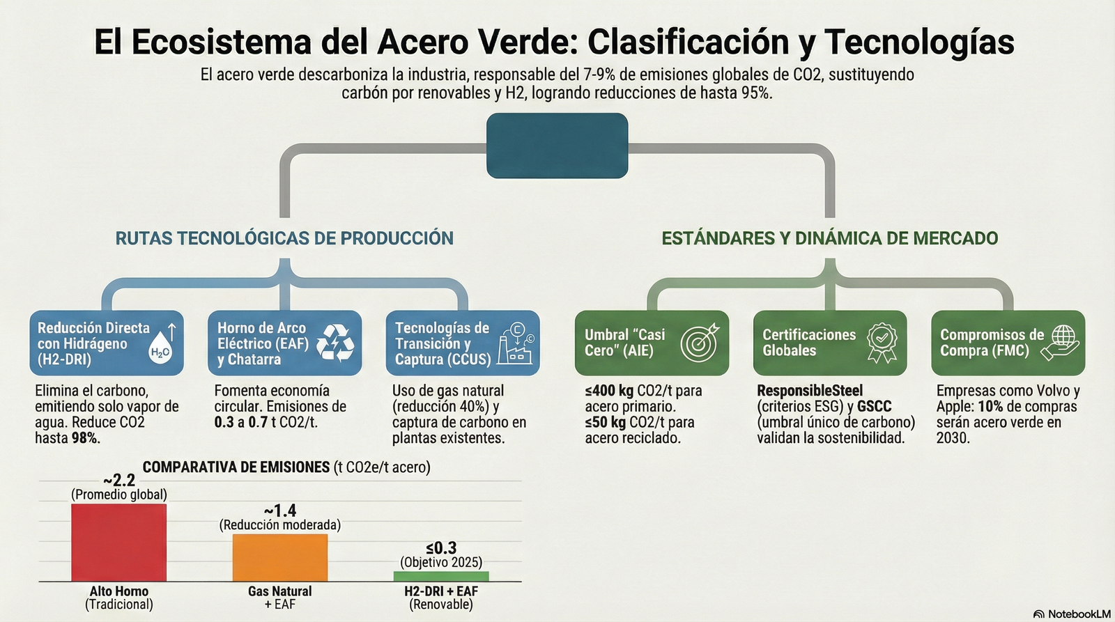 Definición del acero verde y relevancia en la transición energética e industrial